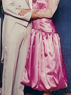 Pretty in Pink! Vintage One of a Kind Hand-made 1987 Prom Dress ~ pink satin